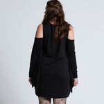 Halloween mini jurk – gothic spin kostuum voor dames, speels en comfortabel ontwerp met spinnendetails, perfect voor Halloween en verkleedfeesten.