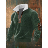 Fleece trui met hoge gevoerde kraag