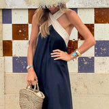 Elegante Maxi Jurk met Open Rug