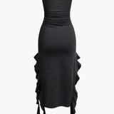 Strapless Maxi Jurk met Ruches