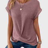Dames blouse met structuur en korte mouwen