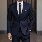 Tweedelig slim fit modern kostuum voor heren