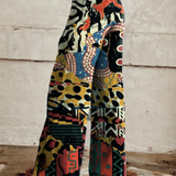 Dames broek met grafische print en wijde pijpen