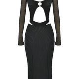 Bodycon Midi Jurk met Cut Out
