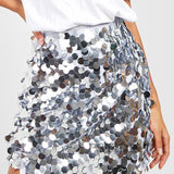 Glitter Pailletten Mini Rok met Hoge Taille