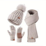 Fenna 3-in-1 winterset – warme gebreide muts, sjaal en handschoenen voor kinderen, zachte en comfortabele set ideaal voor koude winterdagen.