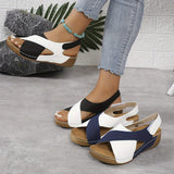 Dames Sandalen met Kruisbanden en Plateauzool