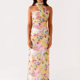 Maxi Jurk met Asymmetrische Halterhals