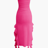 Strapless Maxi Jurk met Ruches