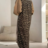 Patchwork Maxi Jurk met Luipaardprint