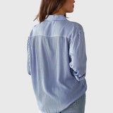 Dames blouse met strepen en strikdetail