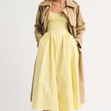 Midi Jurk met Polkadot Print en Uitlopende Rok