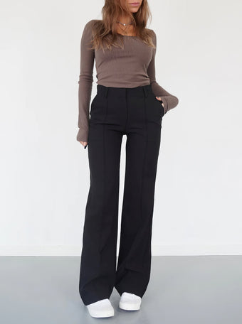 Jill High-Waist Pantalon – Elegante en comfortabele damesbroek met hoge taille, ideaal voor een chique en verfijnde look.