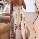 Dames Maxi Jurk met Smocktop en Bloemenprint