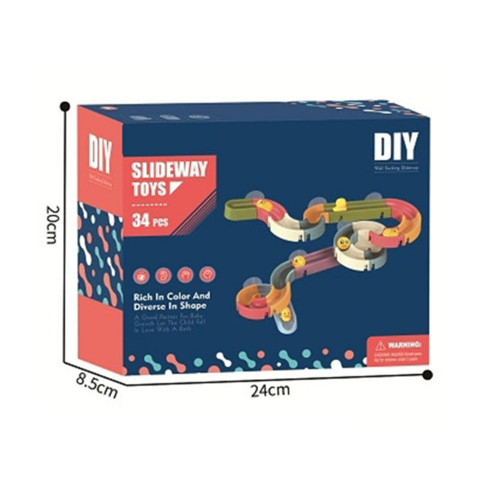 HappyDuck glijbaan voor kinderen – kleurrijk badspeelgoed met veilige, gladde afwerking, geschikt voor plezier en waterpret in bad of zwembad.
