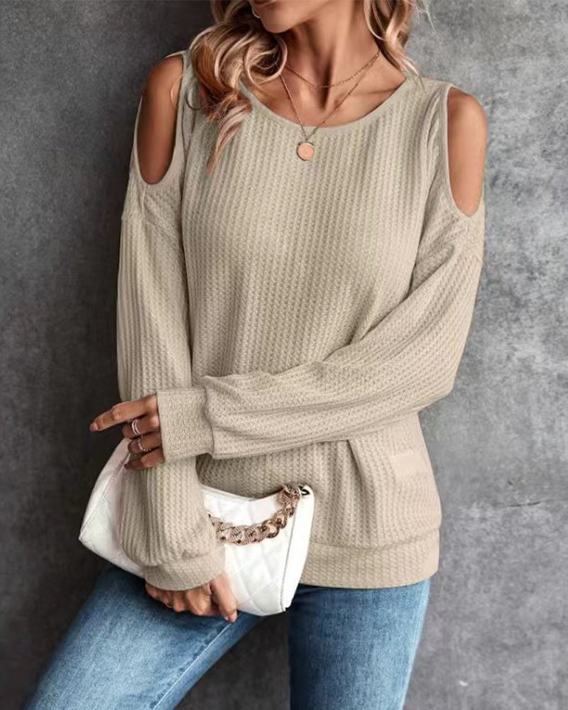 Dames T-shirt met lange mouwen – eenvoudig, comfortabel en ideaal voor elk seizoen.