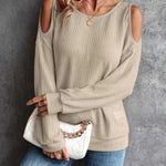 Dames T-shirt met lange mouwen – eenvoudig, comfortabel en ideaal voor elk seizoen.