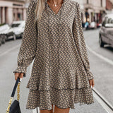 Print Jurk met Volantzoom voor Dames