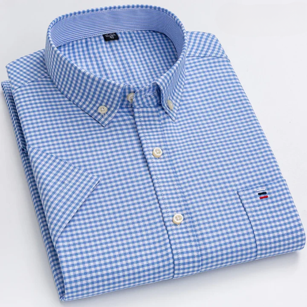Stefen klassiek katoenen overhemd voor heren – slim-fit met stijlvol patroon, ademend en comfortabel, ideaal voor werk, casual of feestelijke gelegenheden.