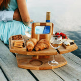 CheersTable houten picknick- en wijntafel – duurzaam materiaal, compacte opvouwbare design en ideaal voor buitengebruik en gezellige momenten.