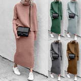 Tweedelige coltrui en maxi-rok set voor dames – elegante en comfortabele outfit voor elke gelegenheid, met een verfijnde en stijlvolle uitstraling.
