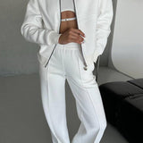 Tweedelige Set met Ritsjack en Wijde Broek