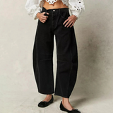 Dames broek met ballonpijpen en hoge taille