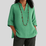 Dames Blouse met V-Hals en Driekwartmouwen
