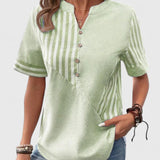 Dames blouse met plooidetails en korte mouwen