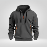 Half zip hoodie met zakken en regular fit