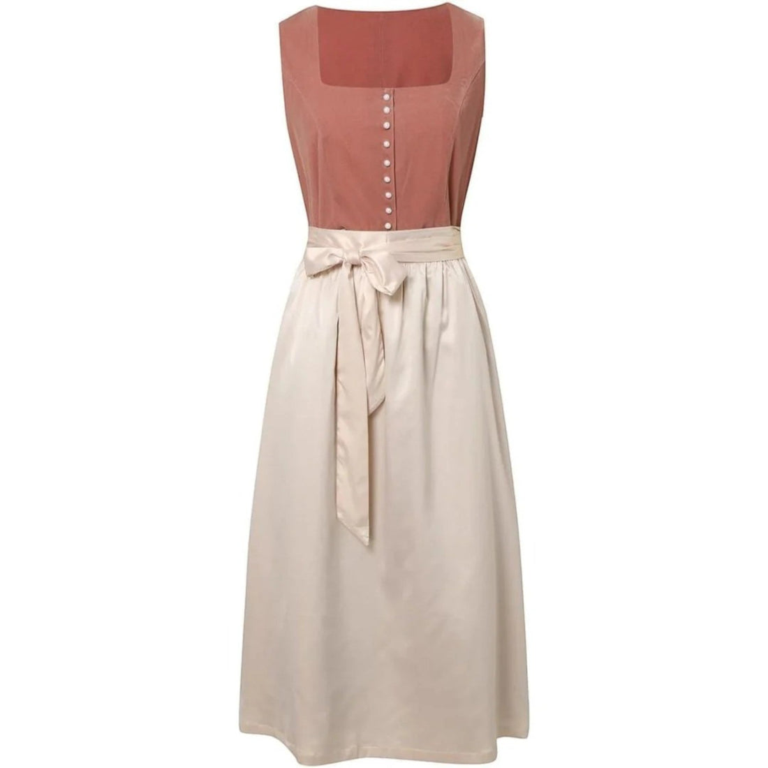 Traditionele jurk met lange mouwen – midi damesjurk van hoogwaardige stof met elegante pasvorm, perfect voor formele gelegenheden en klassieke feestjes.