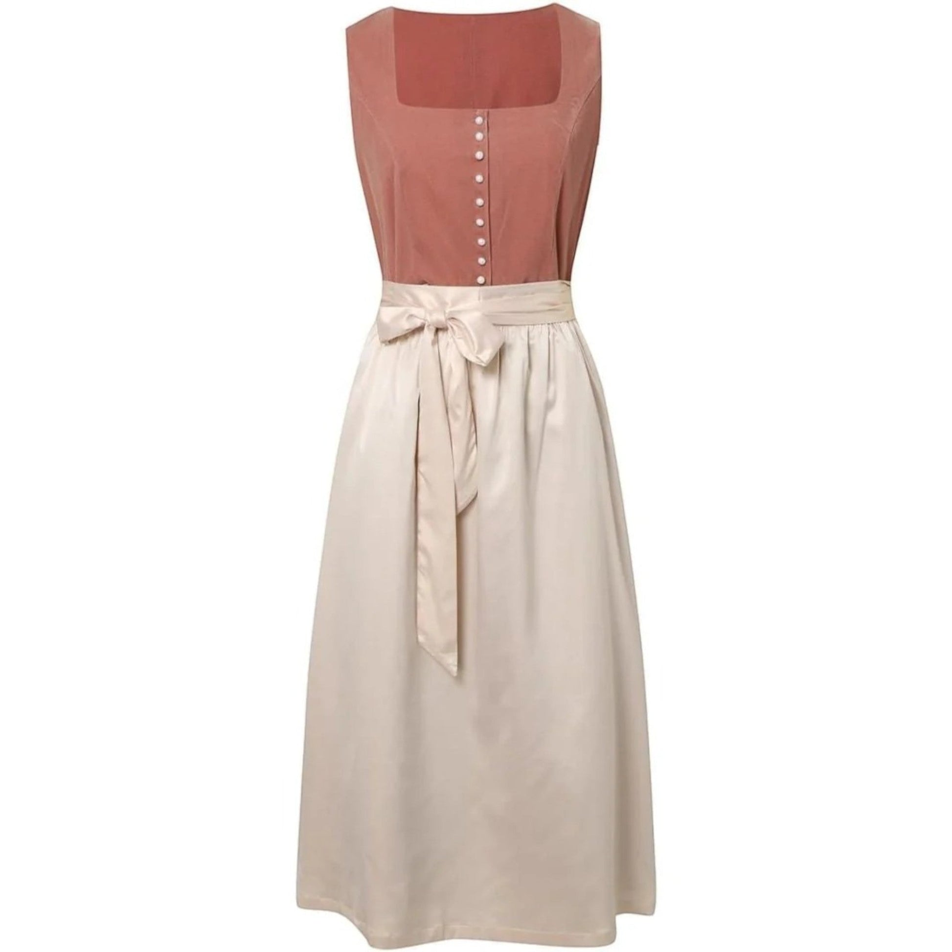 Traditionele jurk met lange mouwen – midi damesjurk van hoogwaardige stof met elegante pasvorm, perfect voor formele gelegenheden en klassieke feestjes.