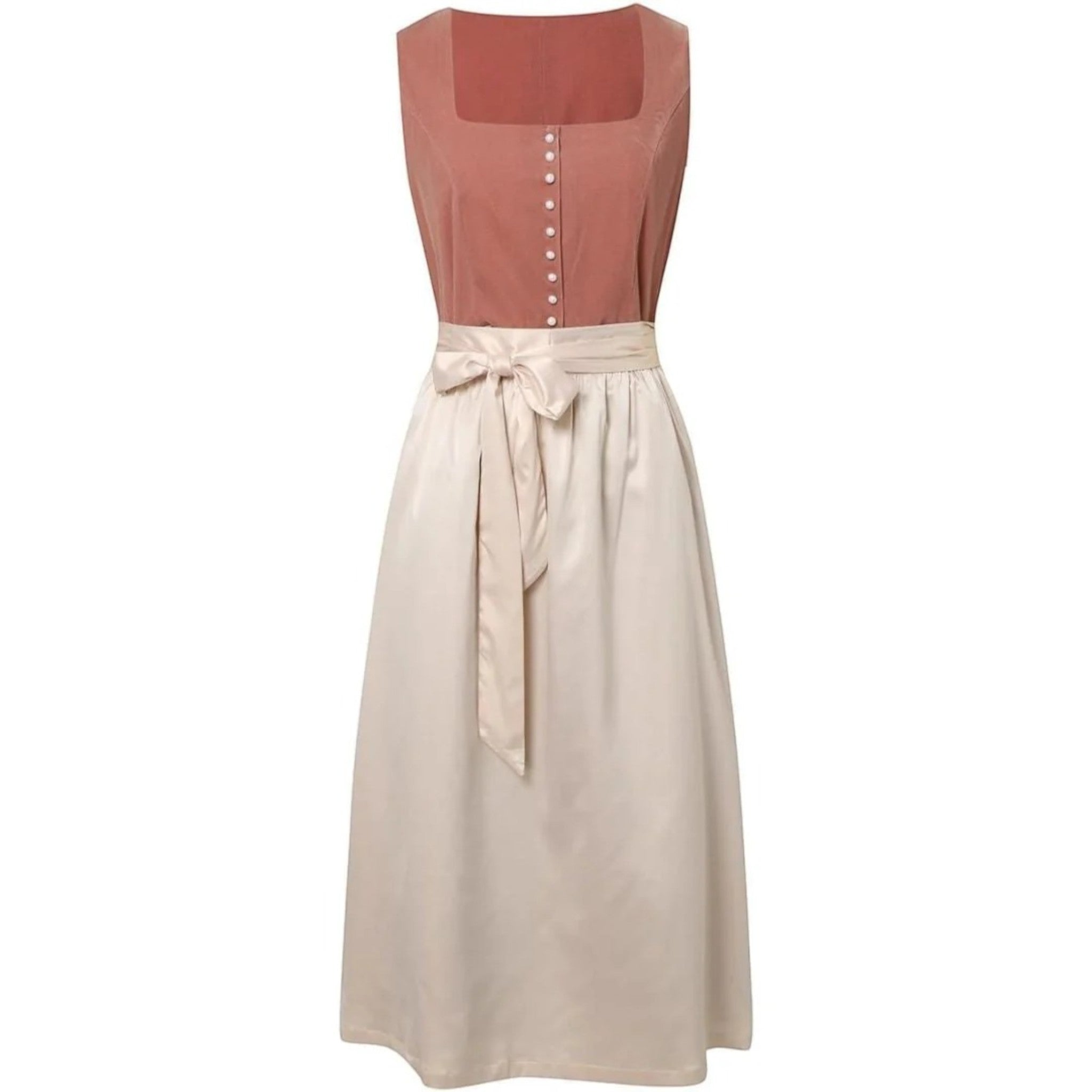 Traditionele jurk met lange mouwen – midi damesjurk van hoogwaardige stof met elegante pasvorm, perfect voor formele gelegenheden en klassieke feestjes.