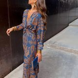 Maxi Jurk met Barokprint en V-Hals