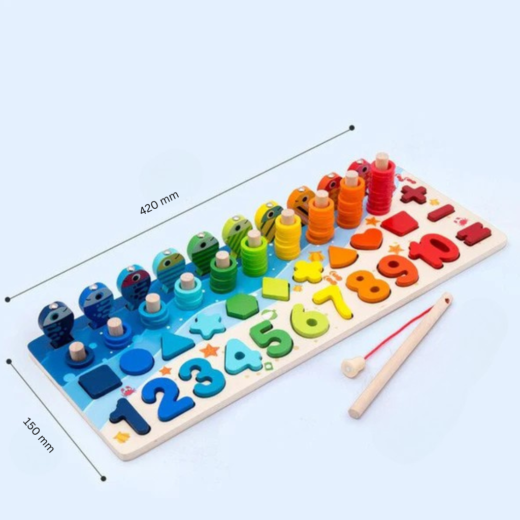 TinyRoots Montessori houten speelbord – Educatief sensorisch bord voor peuters met interactieve elementen om spelenderwijs motoriek, creativiteit en probleemoplossend vermogen te stimuleren.