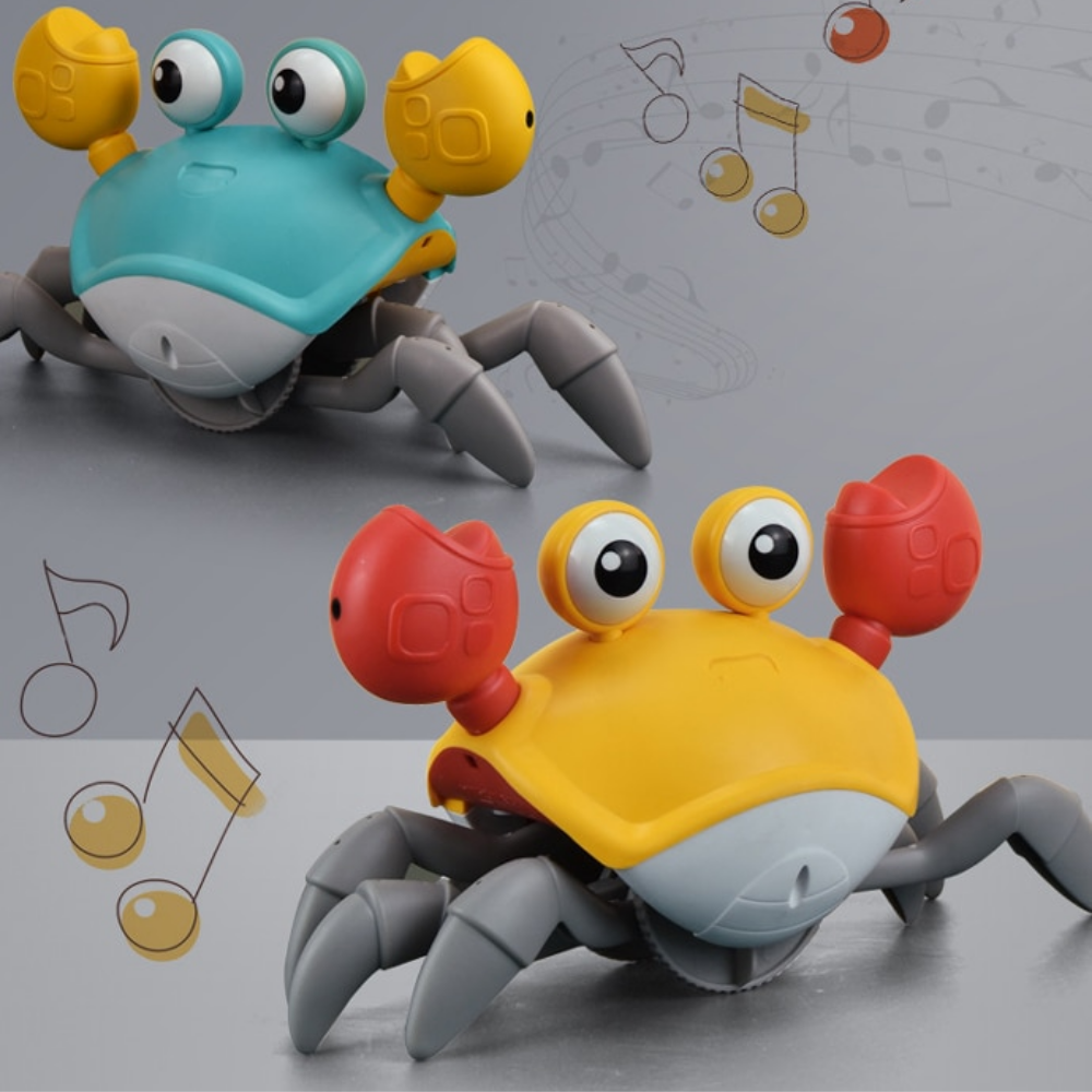 BabyCrab interactieve wandelende krab – kleurrijk kinderspeelgoed dat beweegt en geluid maakt, stimuleert motoriek, nieuwsgierigheid en interactief spel.