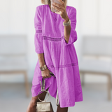 Dames Midi Jurk met Knoopsluiting en Tailleceintuur