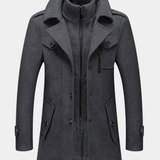 Lange herenjas met knoopsluiting voor herfst en winter