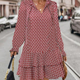 Print Jurk met Volantzoom voor Dames