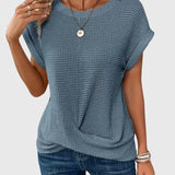 Dames blouse met structuur en korte mouwen