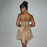 Strapless Glitter Mini Jurk