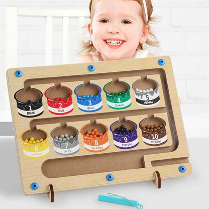 MagneticMaze Montessori – kleur- en nummer doolhof speelgoed voor educatief plezier, helpt kinderen bij het ontwikkelen van cognitieve vaardigheden en hand-oogcoördinatie.