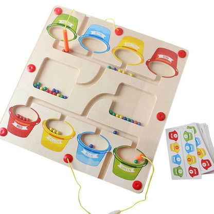 MagneticMaze Montessori – kleur- en nummer doolhof speelgoed voor educatief plezier, helpt kinderen bij het ontwikkelen van cognitieve vaardigheden en hand-oogcoördinatie.