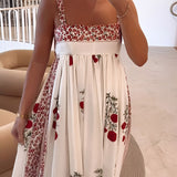 Dames Maxi Jurk met Smocktop en Bloemenprint