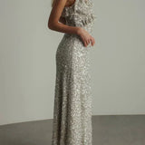 Pailletten Maxi Jurk met Schouderbandjes
