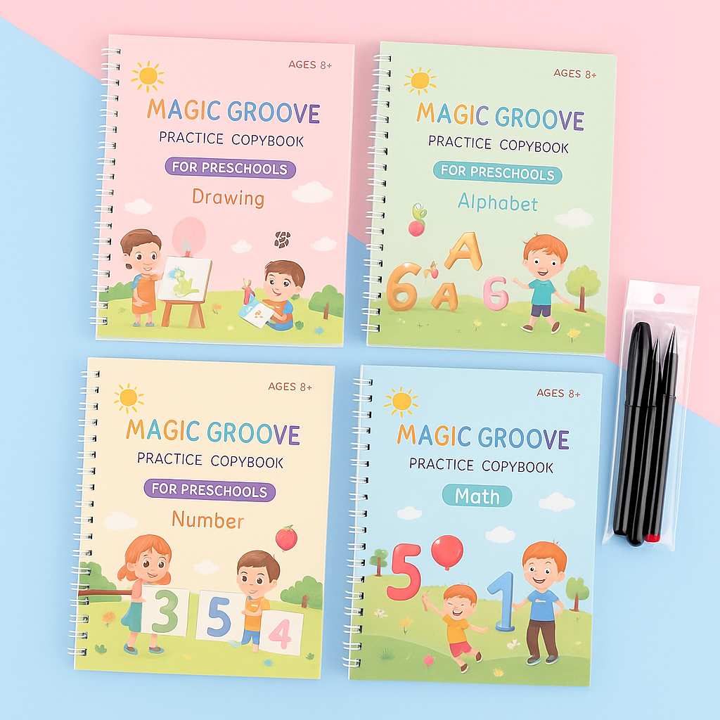 WriteMagic – de eerste kennismaking met schrijven voor kinderen, educatief materiaal dat fijne motoriek en letterherkenning stimuleert.