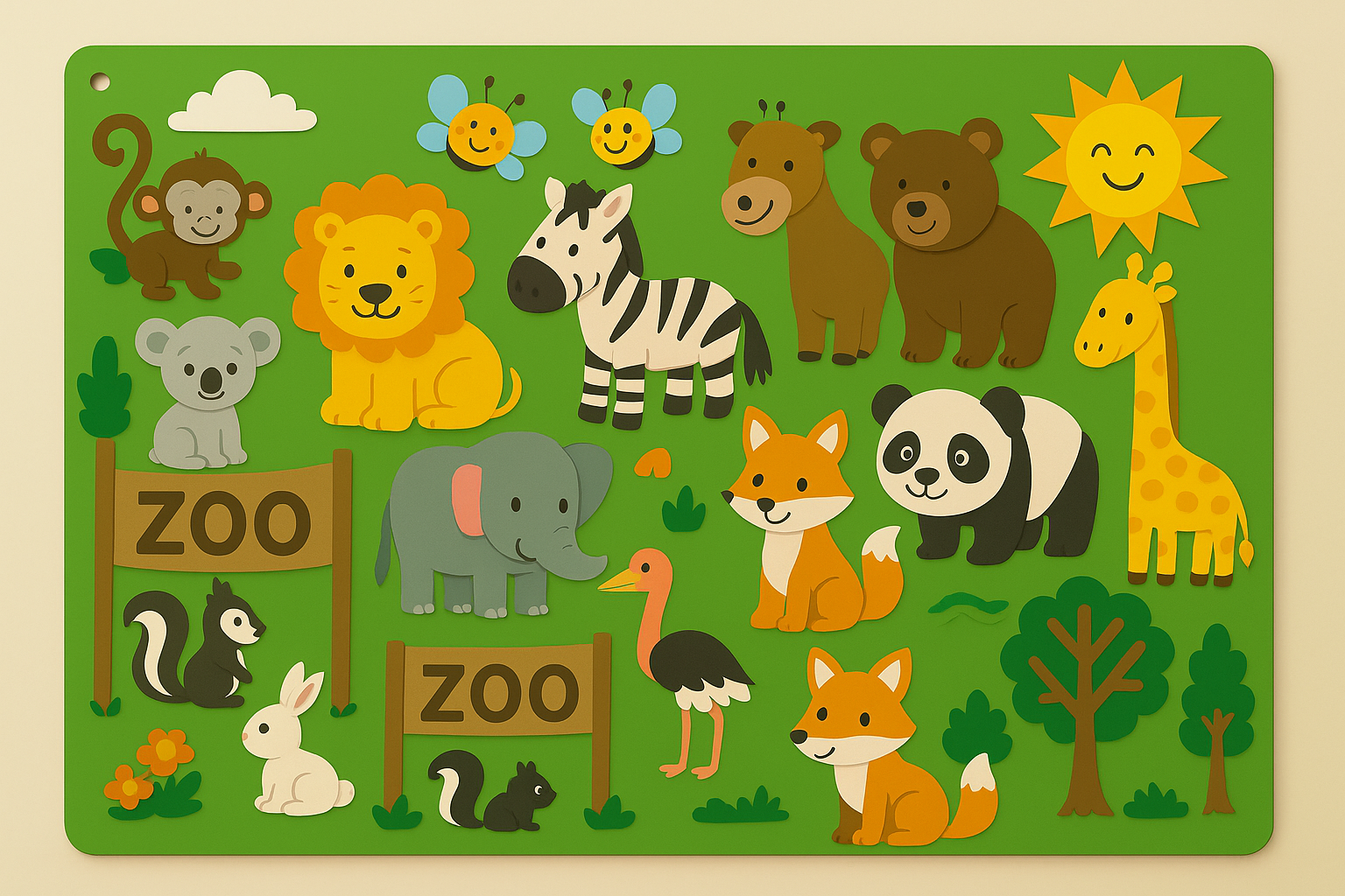 Liora viltbord voor kinderen – educatief en creatief speelbord van zacht vilt, ideaal voor knutselactiviteiten en het ontwikkelen van fijne motoriek.