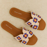 Dames Instapslippers met Bloemenapplicaties