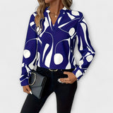 Dames blouse met abstracte print en lange mouwen