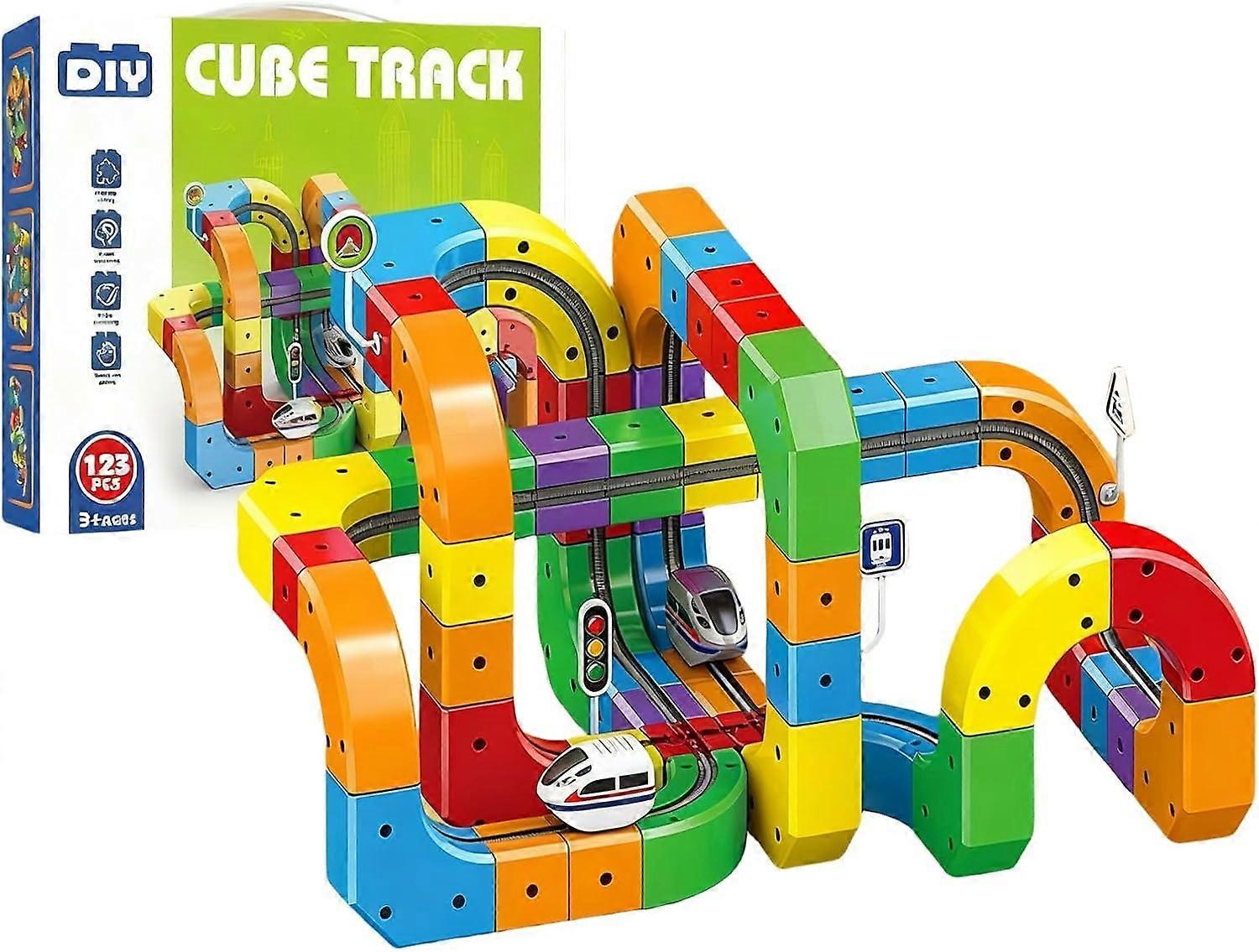 CubeTrain creatieve en interactieve DIY treinbaan – stimuleert motorische vaardigheden, probleemoplossend denken en fantasierijk spel voor kinderen